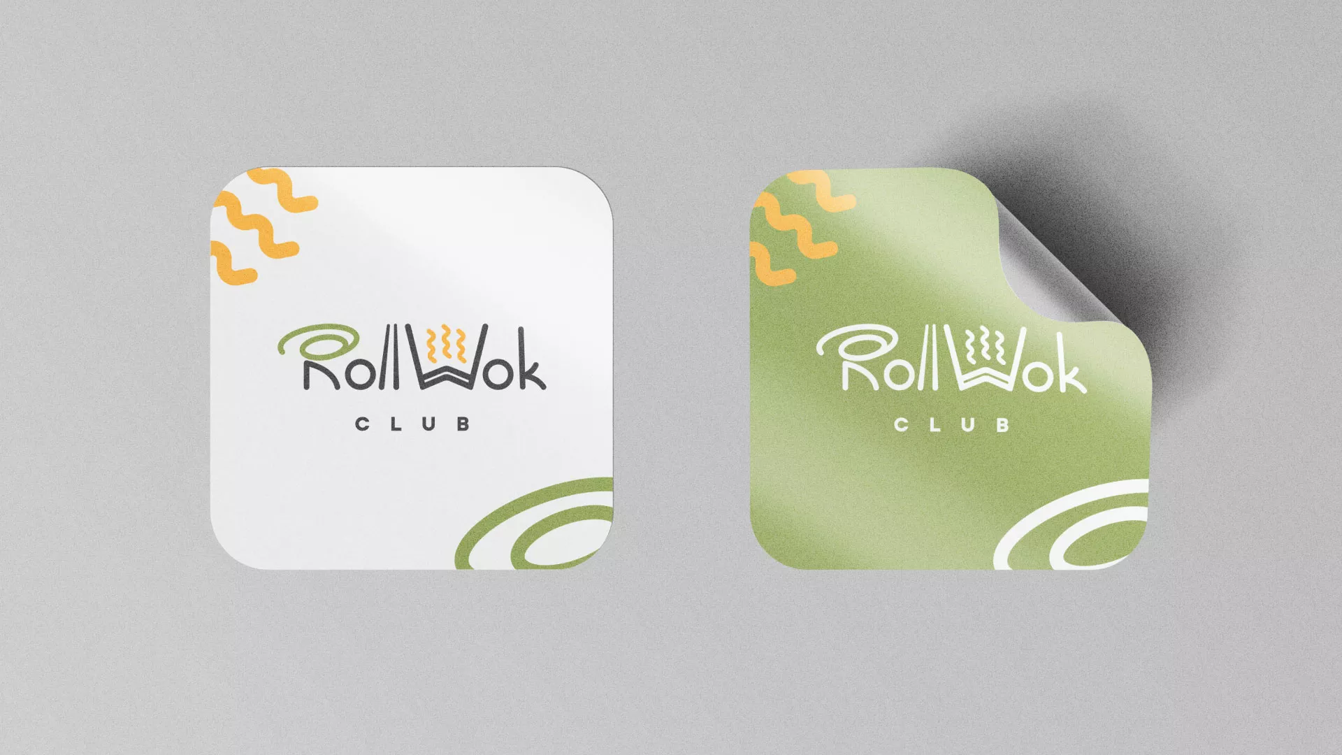 Разработка логотипа и фирменного стиля суши-бара «Roll Wok Club» в Уссурийске